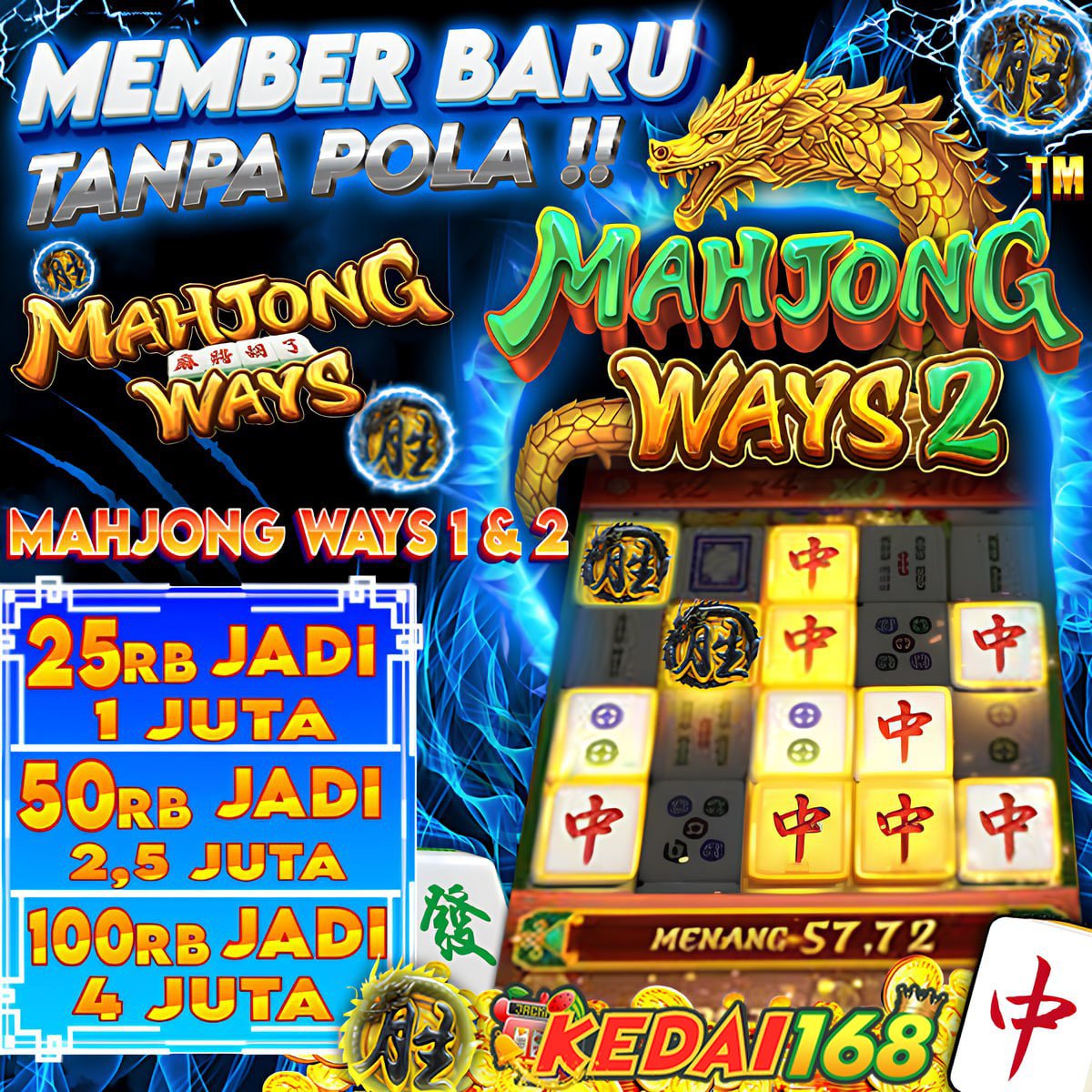 KEDAI168 - Daftar Link Slot Gacor Mahjong Ways Terlengkap Dengan Fitur Free Wild Pecahan Hari Ini